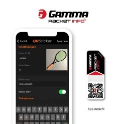 Gamma Racket Info - QR Sticker Incollare Gli Adesivi Confezione Da 2 - Nero -Negozio di attrezzatura professionale per il tennis 0009100000 11