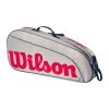 Wilson Junior Borsa Per Racchetta Da 3 - Grigio, Rosso -Negozio di attrezzatura professionale per il tennis 0236800000 000
